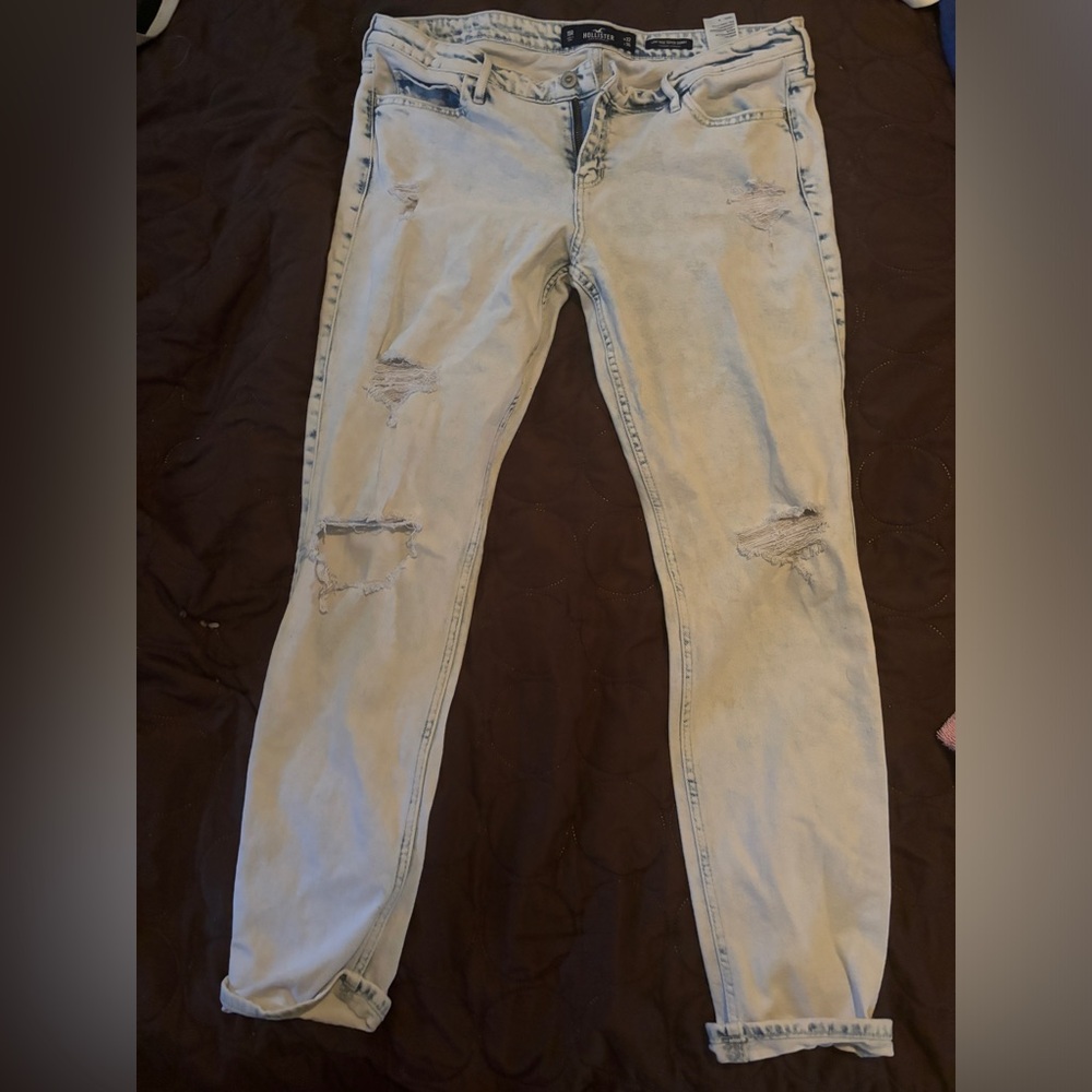 Hollister jeans size 15R and 15S distressed acid wash